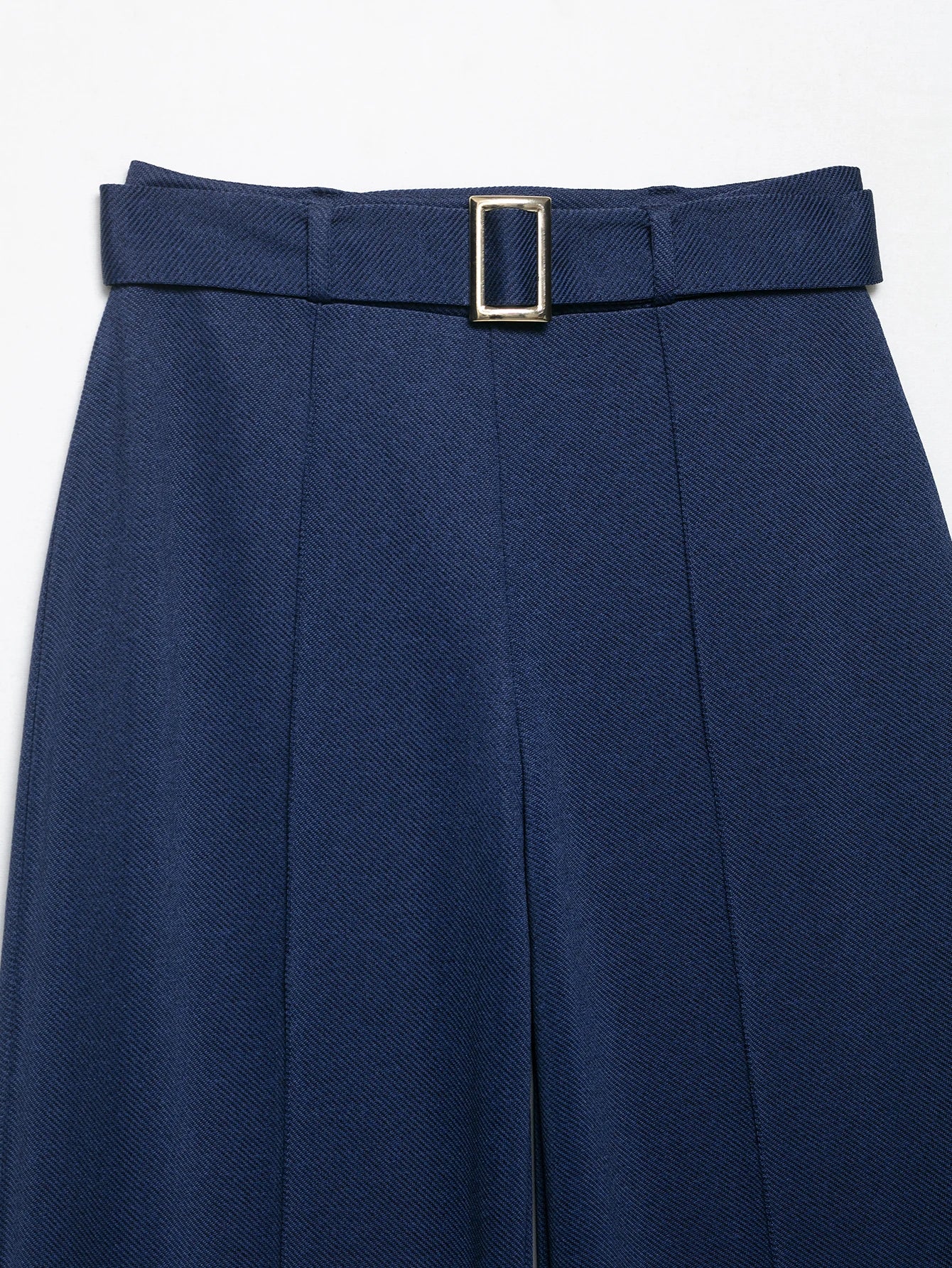 Women's clothing autumn new product elegant simple and versatile fashion wide-leg ribbed belt twill casual trousers