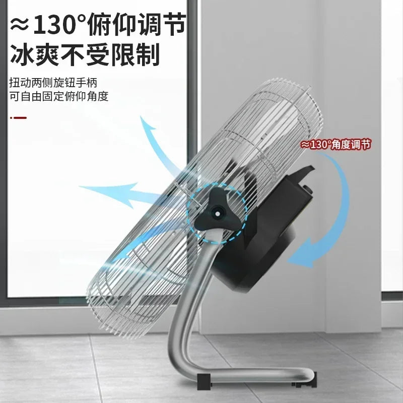New electric fan. Powerful. Floor fan. Industrial high wind. Household. Living room. Sitting climbing fan. Desktop.