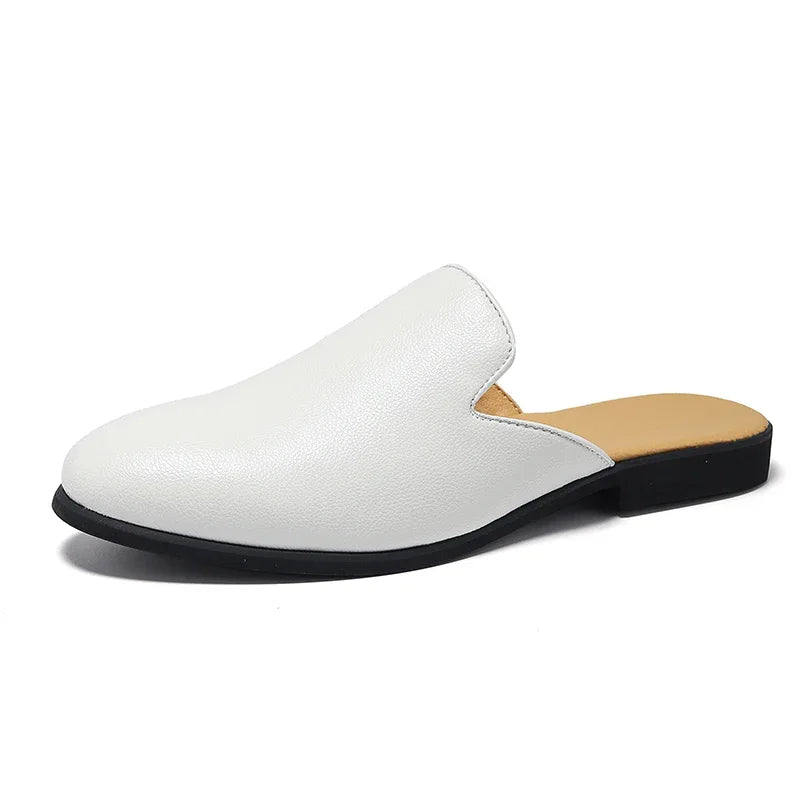 White Men’s Half Shoes For Men Shoes Mules Casual Designer Shoes Fashion Loafers Luxury Black Slippers 2025 Zapatos Hombre