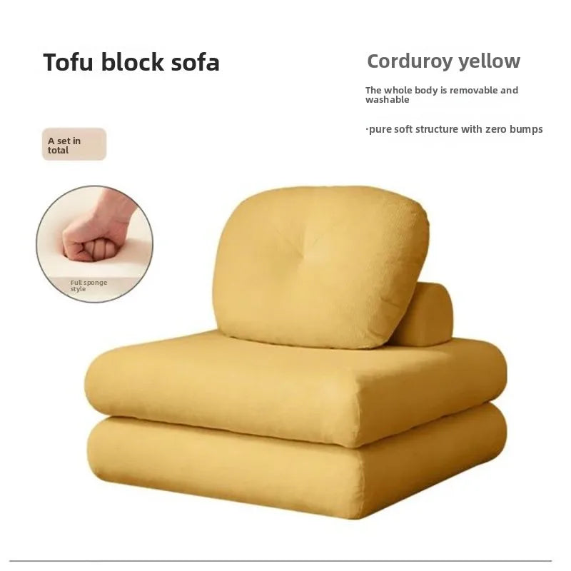 Living Room Single Sofa Multifunctional Nordic Foldable Bedroom Balcony Convertible Sofa Tatami Soft Comfortable Home Furniture