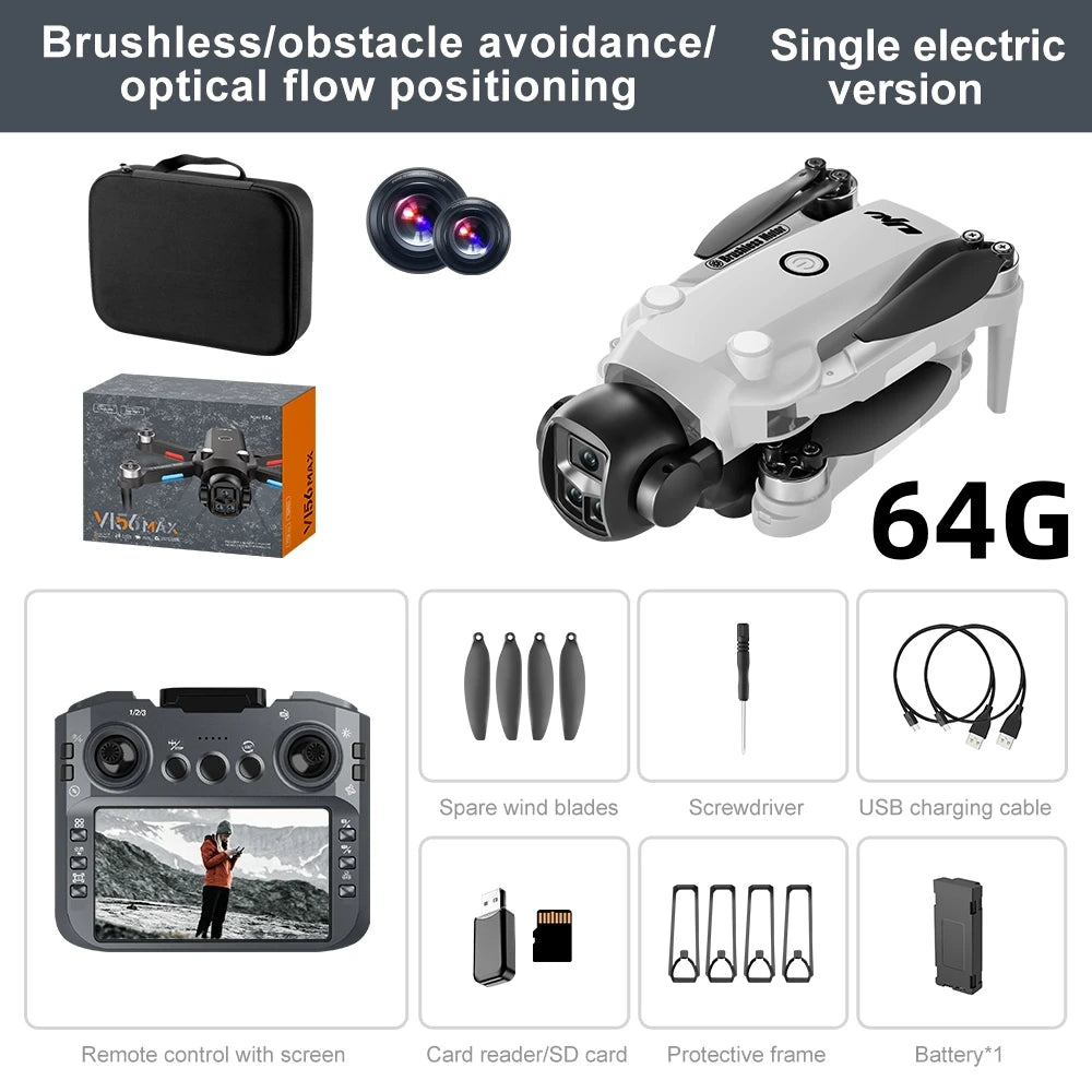 Drone 4K Professional HD 8KDual Camera Optical Flow Air Pressure Fixed Height RC Dron Foldable Quadcopter