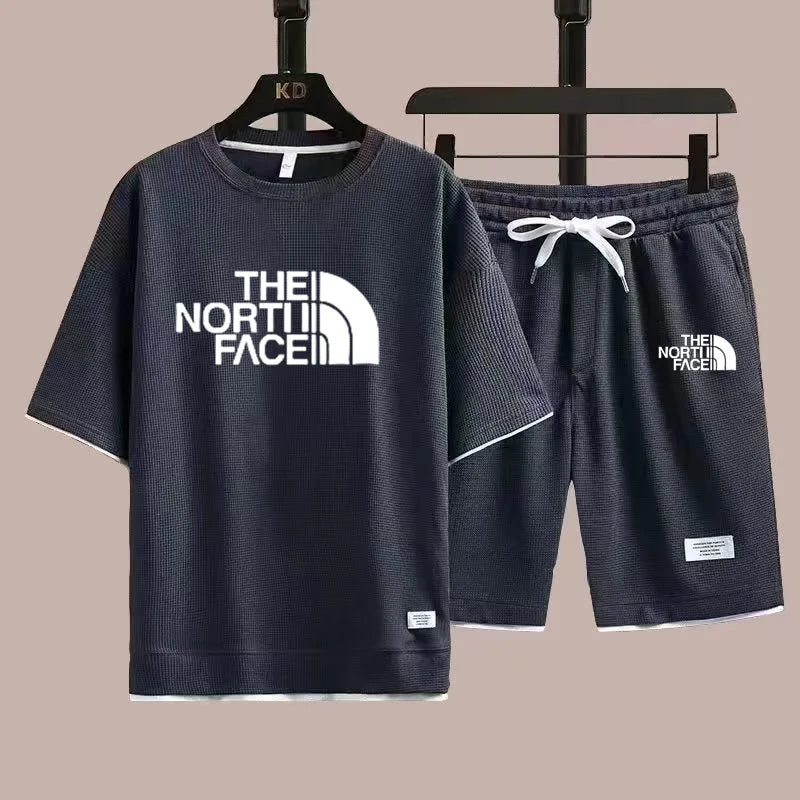 2025 new casual sportswear for men summer two-piece clothing short-sleeved round neck and shorts two fashionable clothes