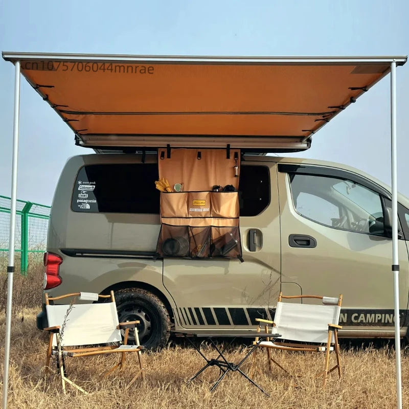 Outdoor Car Side Tent, Expanded Shelter with Windows, Arranged Bag Projection Canopy Side Tent, Outdoor Camping Equipment