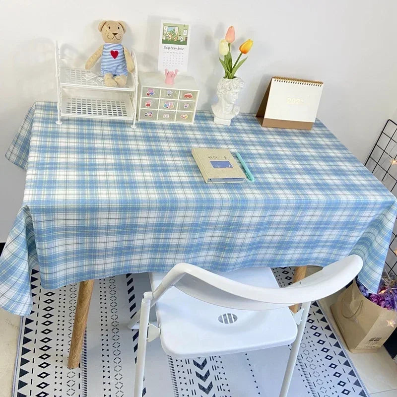 Plaid Tablecloth  Table Cloth Desk Mat Dust-proof Dining Table Cloth Furniture Protector Picnic Mat Tapete Dressing Table Mat