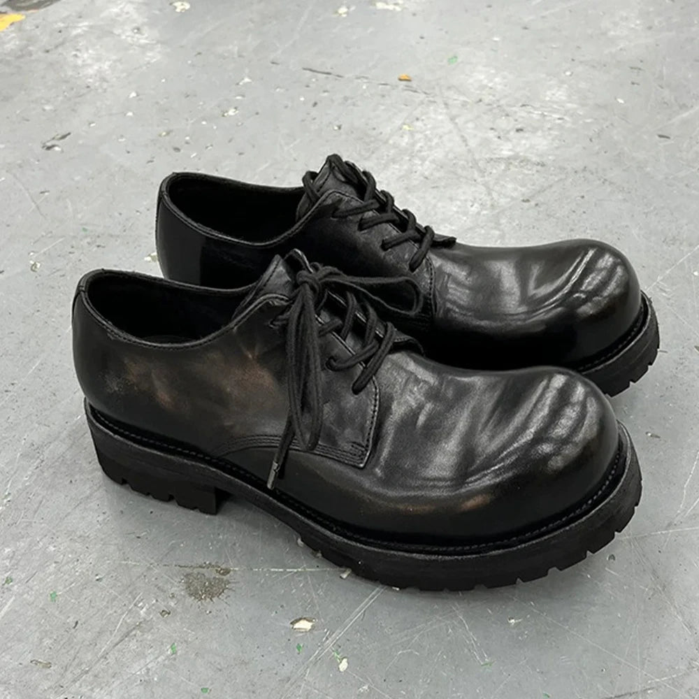 Men's shoes Stylish Black Shoes lace-up Slip On Casual Wear-Resistant Trendy Luxury Handmade Shoe Men's Shoes