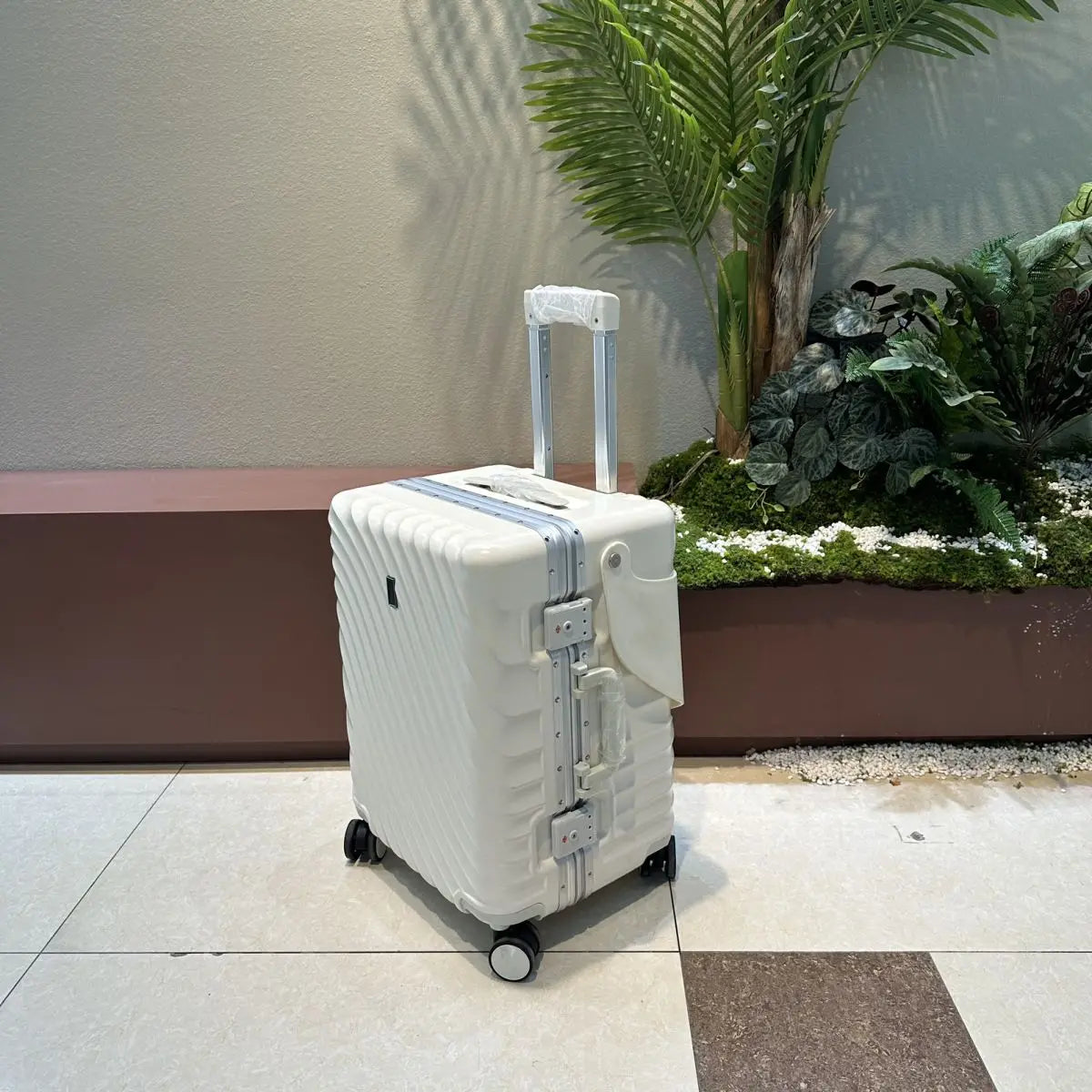 Luggage Kids Ride On Travel Suitcase Baby Stroller Wheeled Trolley Carry On Luggage Wheels Unisex Minimalist White Black Design