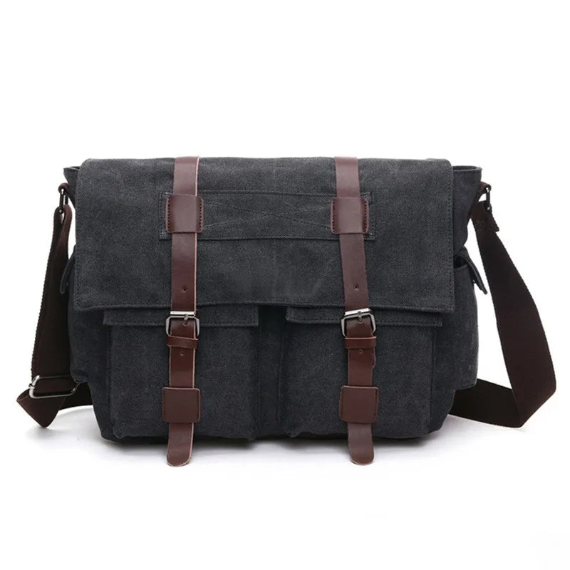 Men Business Messenger Bags For Men Shoulder Bag vintage Canvas Crossbody Pack Retro Casual Office Travel Bag