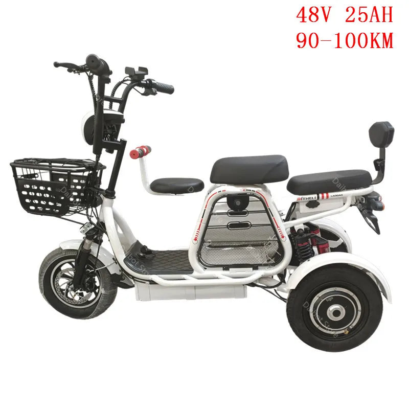 Daibot Electric Scooter With Seat 3 Wheel Electric Scooters 12 Inch 500W 48V 30KM /H Portable Tricycle Off Road Electric Bike
