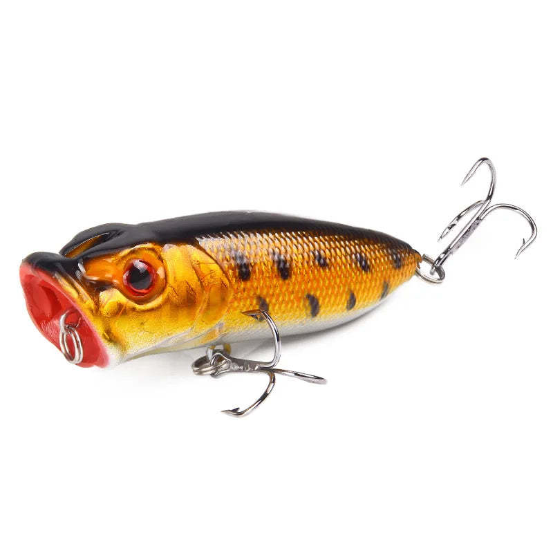 Fishing Lure 10g 65mm Floating Popper Artificial Wobbler Hard Bait with Hook for Pike Perch Winter Swimbait Trolling Crankbait