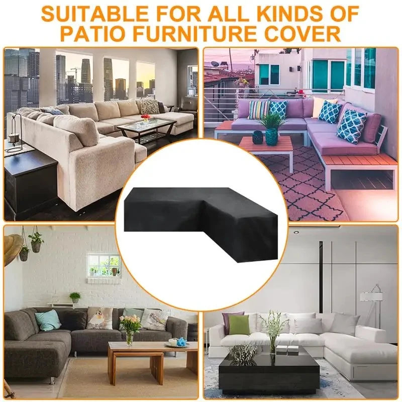 Waterproof Outdoor Sectional Sofa  turn angle Cover - Heavy-Duty Patio Furniture L-Shape Right Side Sofa Dust prevention Cover