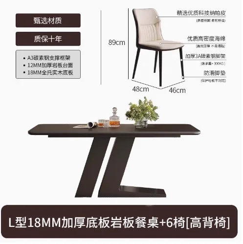 Nordic Living Dining Table Luxury Waterproof 6 People Minimalist Dining Table Rectangle Modern Tavoli Da Pranzo Home Furniture