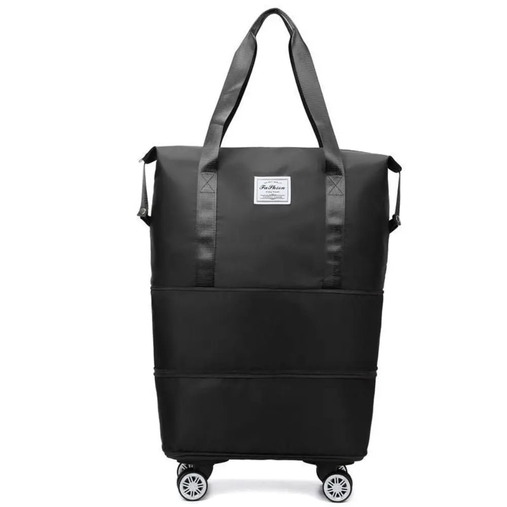 Travel Trolley Luggage Storage Bag With Wheels Waterproof Pulley Portable Collapsible Expandable Fashion Large Capacity Clothes