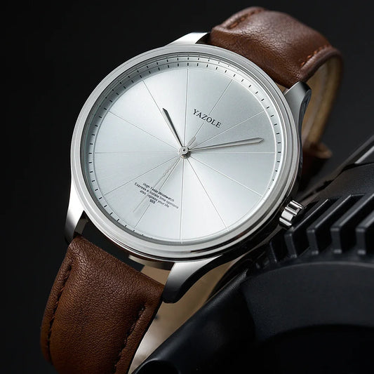 Business Style Watches for Men Top Brand Luxury Metal Case Analog Quartz Men's Watch Casual Leather Belt Fashion Man Watch Gift