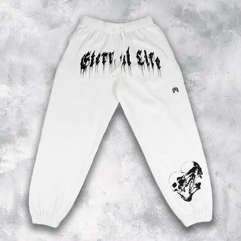 American Men's Clothing Spring and Autumn Sports Casual Sweatpants Printed Terry Leggings Running Fitness Men's Trousers