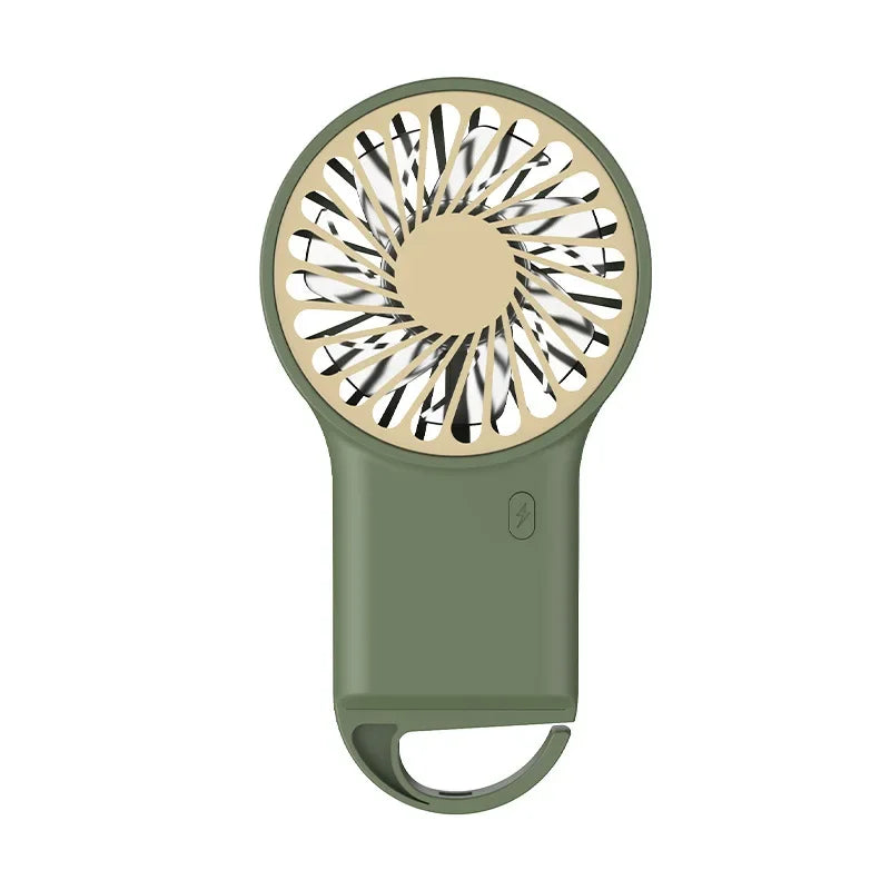 Cooling Electric Fan 3 Wind Speed Portable Pocket Fan For Travel Indoor Outdoor Usb Desktop Rechargeable Handheld Fan with Hook