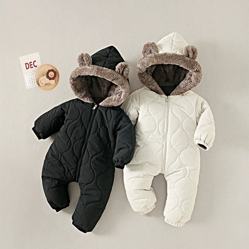 New born Baby Girl clothes autumn Winter Snowsuit Plus Velvet Thick Baby Boy Jumpsuit 0-3 Years Romper boy Overalls Toddler Coat