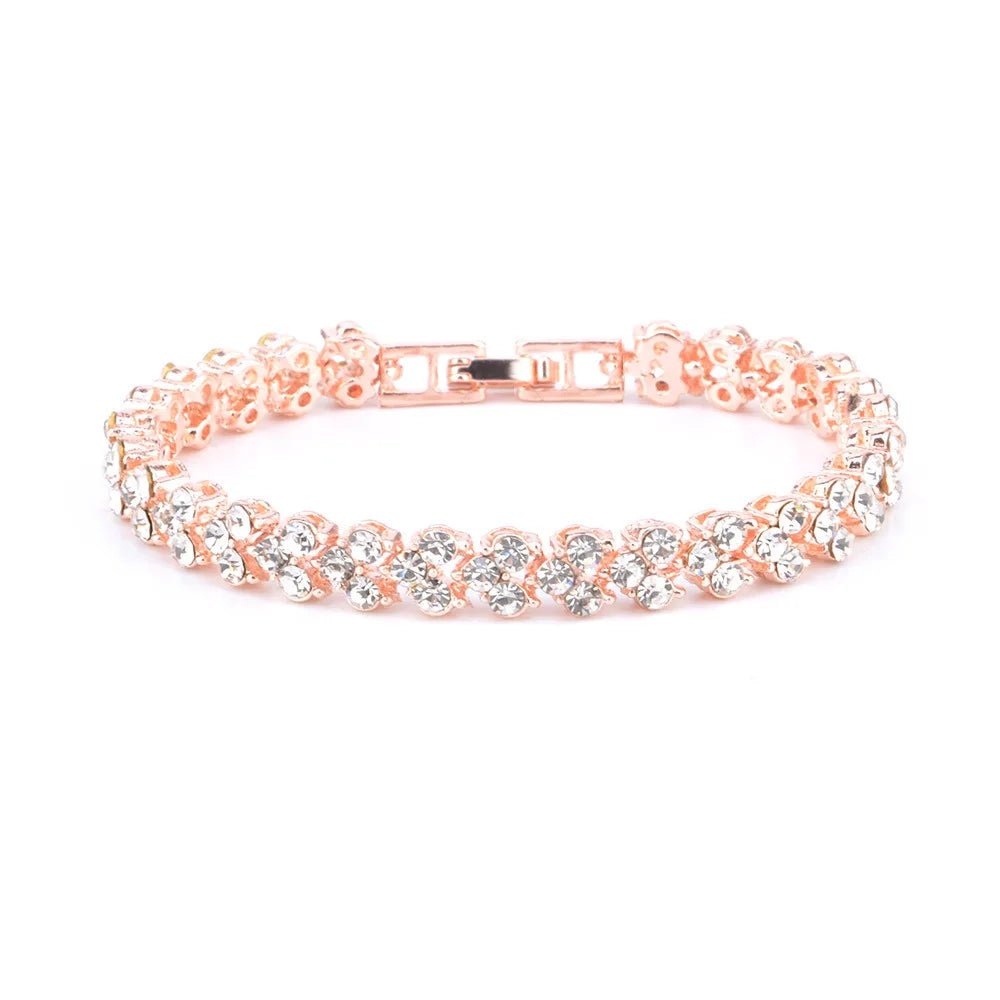 Women's Crystal Bracelet Gold Silver Rose Gold Color Bracelet Weight Bracelet Jewelry Браслеты На Руку Женские Pulseras Mujer 팔찌