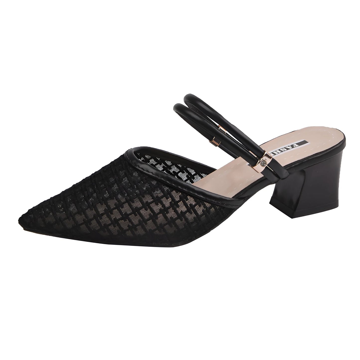 Women's New Slippers Minimalist Fashionable Thick-heeled Slip-on Sandals Summer Two-way Outer Wear One Line High Heel Slippers
