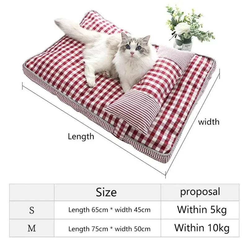 Cozy Sleeping Pet Cat Bed Cushion Soft Lounger Pet Bed House for Dogs Cats Sofa Warm Puppy Kennel Mat Dog Mattress Pet Supplies
