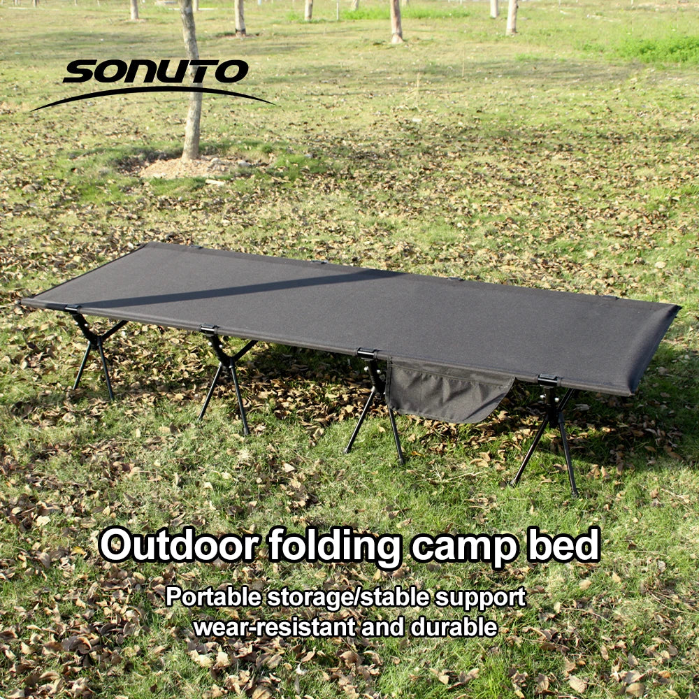 Military Camping Cot 600D Oxford, Portable Folding Bed 210x80cm, 4kg Lightweight, Compact for Outdoor Hiking Travel