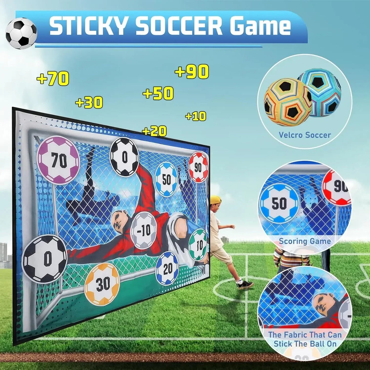 Fun Football Toys Soccer Game Mat Indoor Outdoor Training Game Mat Sports Fabric Football Toy Set Multiplayer Competitive Gift