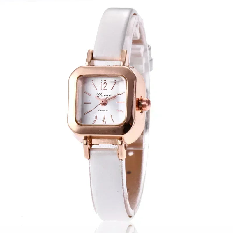 Fashion Women Watch Small Square Dial Thin Leather Strap Ladies Wristwatch Elegant Female Watches Casual Relogios Feminino Reloj