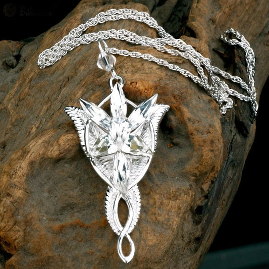 2023 Women's Wedding Jewelry Center Pendant S925 Sterling Silver Pendant for Women Chain Princess Arwen Crystal High-End Gifts