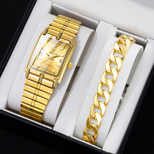 Luxury Wristwatches For Men Women Golden Quartz Watch Female Male Clock Gold Steel Bracelet Watches relogio masculino L1018