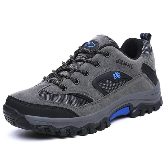 Classic Gray Trekking Sneakers For Men Original Outdoor Breathable Men's Hiking Shoes Fashion Casual Non-slip Walking Shoes Man