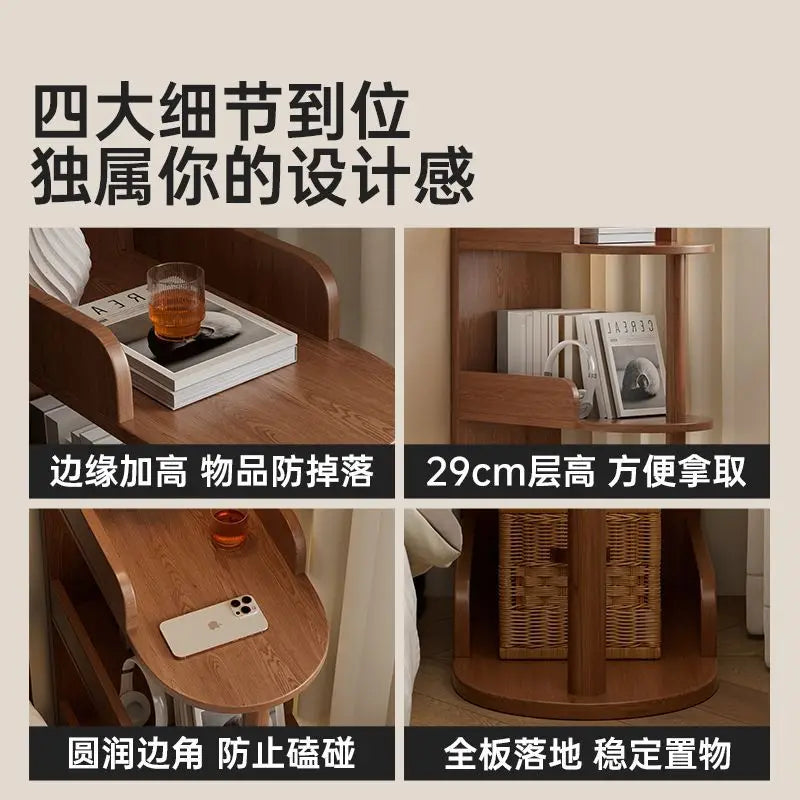 Gap Rack Home Desk Next To Mini Bookshelf Living Room Simple Ultra-narrow Storage Cabinet Solid Wood Floor Storage Rack