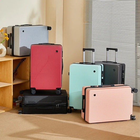 Business Luggage 1PC 20 24 28 Inch Lightweight Carry-on Trolley Case Korean Center with Combination Lock and Hook Suitcase