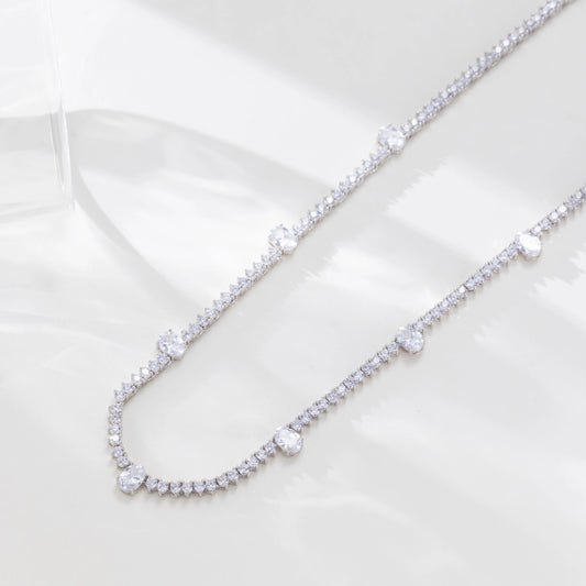 Fashionable Necklace for Woman Wedding Jewlery with 18k White Gold Necklace Delicate Birthday Gift for Women Girl