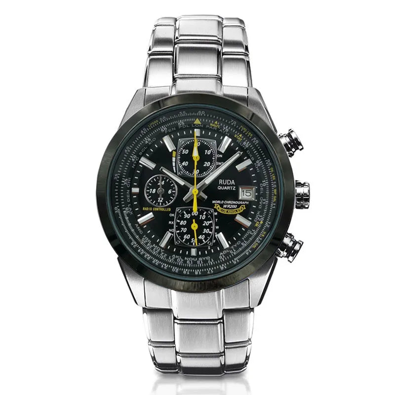 watches for men Quartz Watch Miyota Movement from Japan Multifunctional Series Six Needle Watch with 43mm Dial and Steel Strap