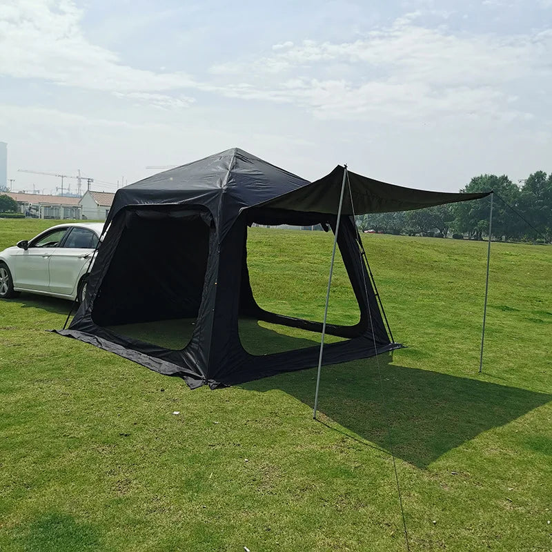 SUV high-quality family camping waterproof tent with extended sunshade at the rear is suitable for 5 to 8 people
