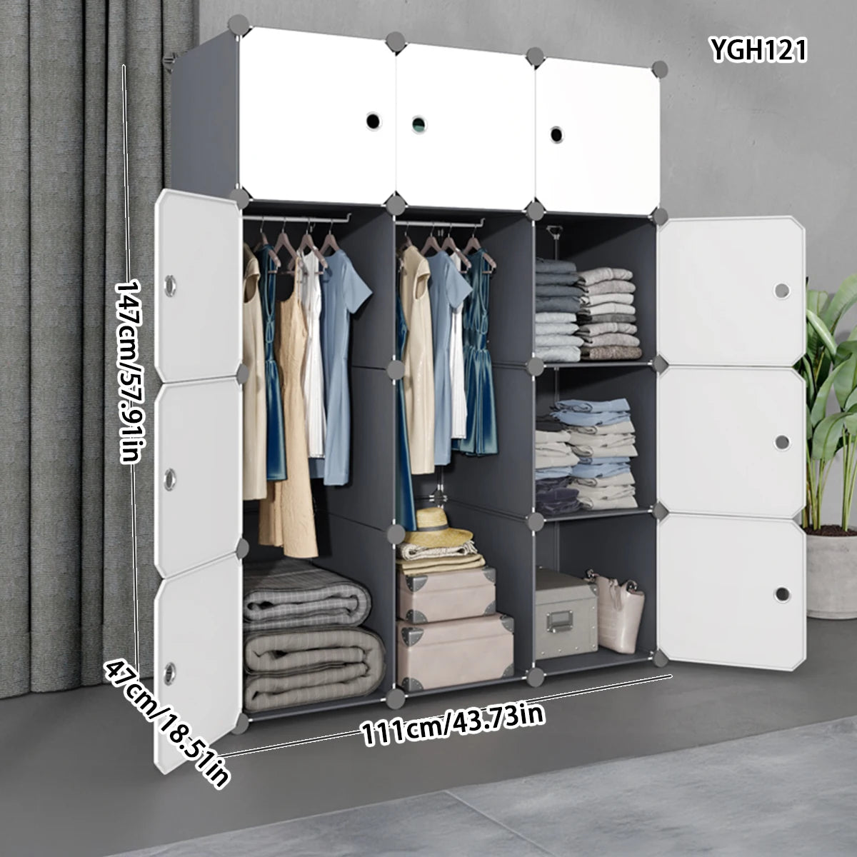 Simple Wardrobe Home Bedroom Assembly Storage Cabinet Rental Room Cloth Wardrobe Dormitory Small Storage Cabinet Strong and Durable