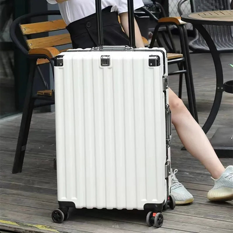 Luggage female mute universal wheel trolley case aluminum frame 24 inch student password suitcase male