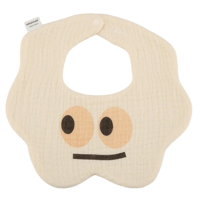 Baby Bibs Cotton Boys and Girls Bib Cute Print Newborn Burp Cloths Waterproof Infants Mesh Bibs Baby Feeding Accessories
