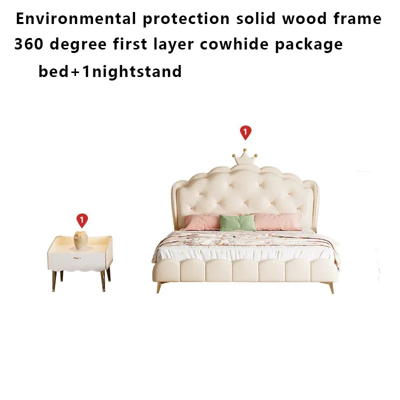 Modern Double Bed Luxury Design Castle Sleeping Cute Bed Nordic European Simple Space Saving Loft Sun Wood Cama Salon Furniture