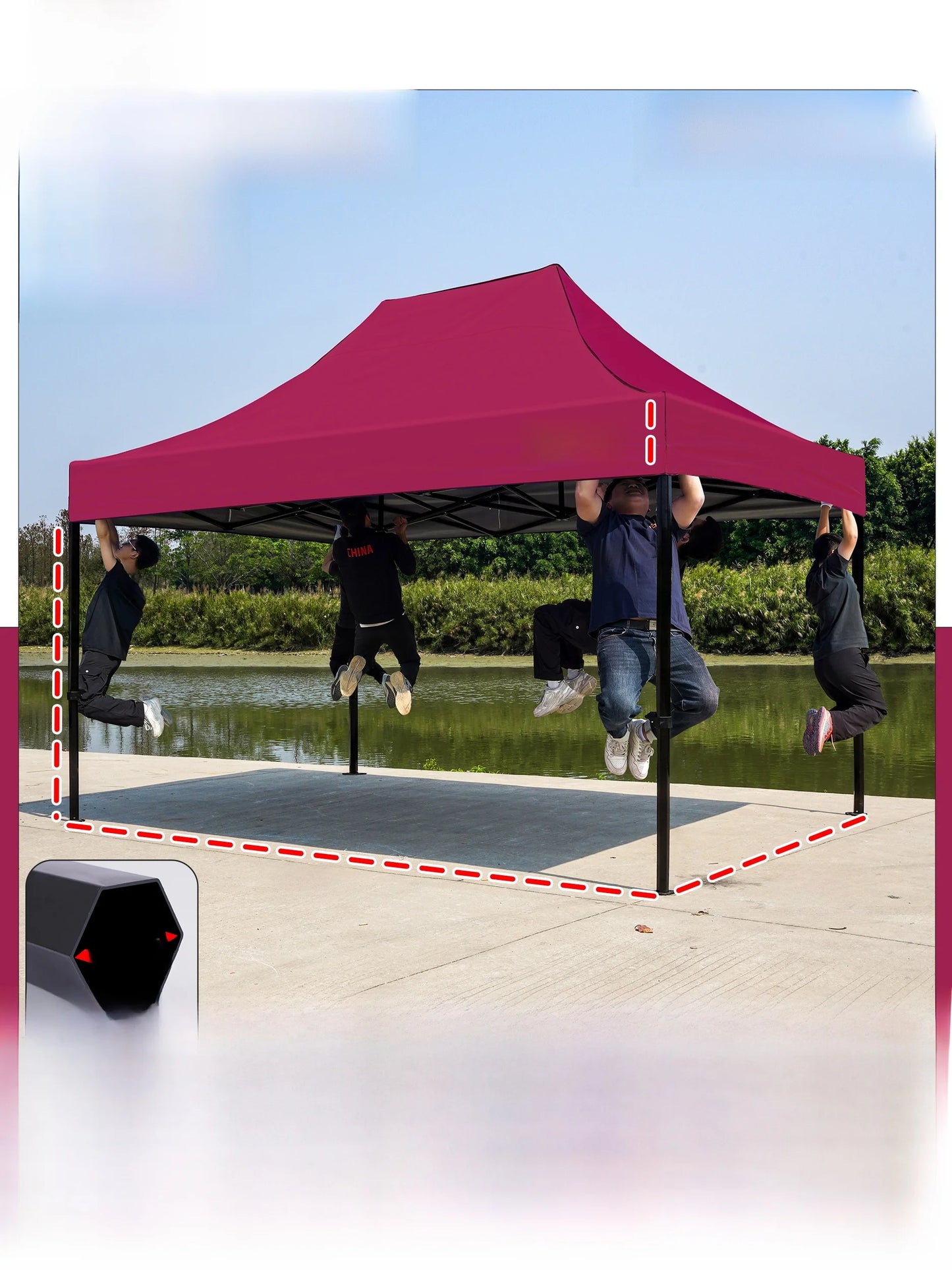 Thiened Four-Legged 3x6 Meters Tent Outdoor Rain And Sun elter Stall Special Outdoor Cam Travel Supplies Canopy