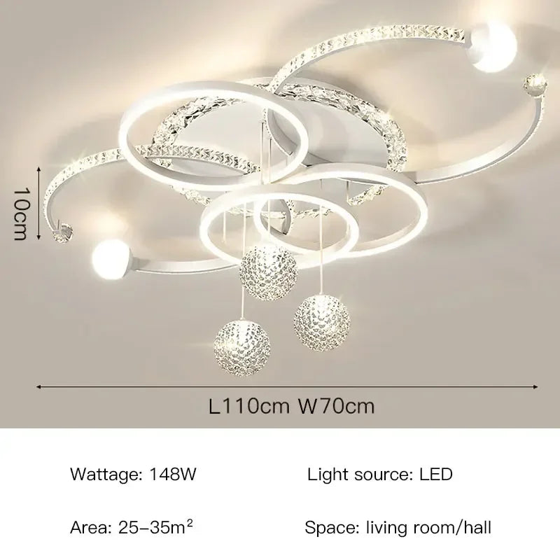 Living Room Ceiling Lamps Modern Intelligent LED Chandeliers For Resturant Kitchen Bedroom Lighting Home Decor Luster Luminaire