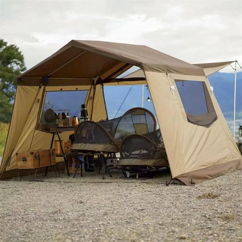 Multi Person Camping Cabin Outdoor Rain Proof Camping Luxury Villa Camp Large Tent