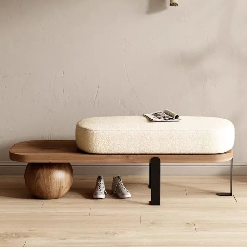 Creative Solid Wood Living Room Furniture Home Door Shoe Bench Porch Bedroom Bedside Bench Ottoman Storage Nordic Furniture