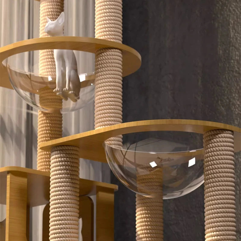 Tree Tower House for Large Cats, Claws, Sofa Protection, Cats with Scrapers, Wooden Cat Scratcher, Beds and Furniture