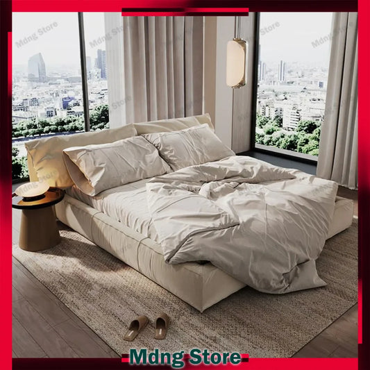 European Unique Beds Minimalist Aesthetic Nightstands Double Bed Loft Upholstery Muebles Para El Hogar Furniture Decoration