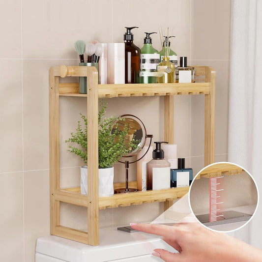 Bamboo Bathroom Organizers and Storage Shelves Over Toilet Bathroom Shelf Home Storage Rack for Small Bathroom Space Saver