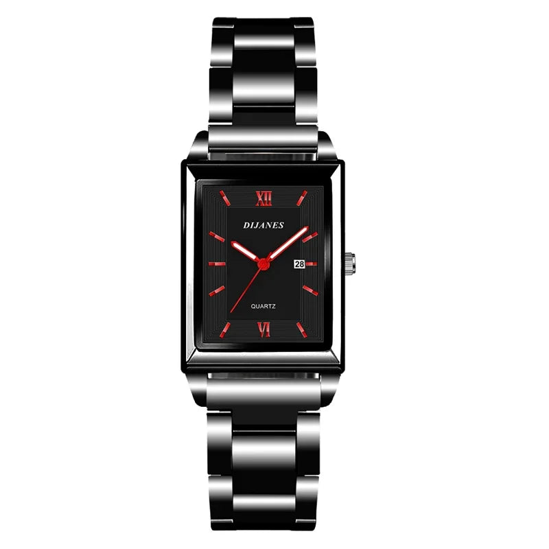 Top Brand Luxury Watches for Men Fashion Quartz Wristwatch Square Gold Stainless Steel Business Clock Relogio Masculino