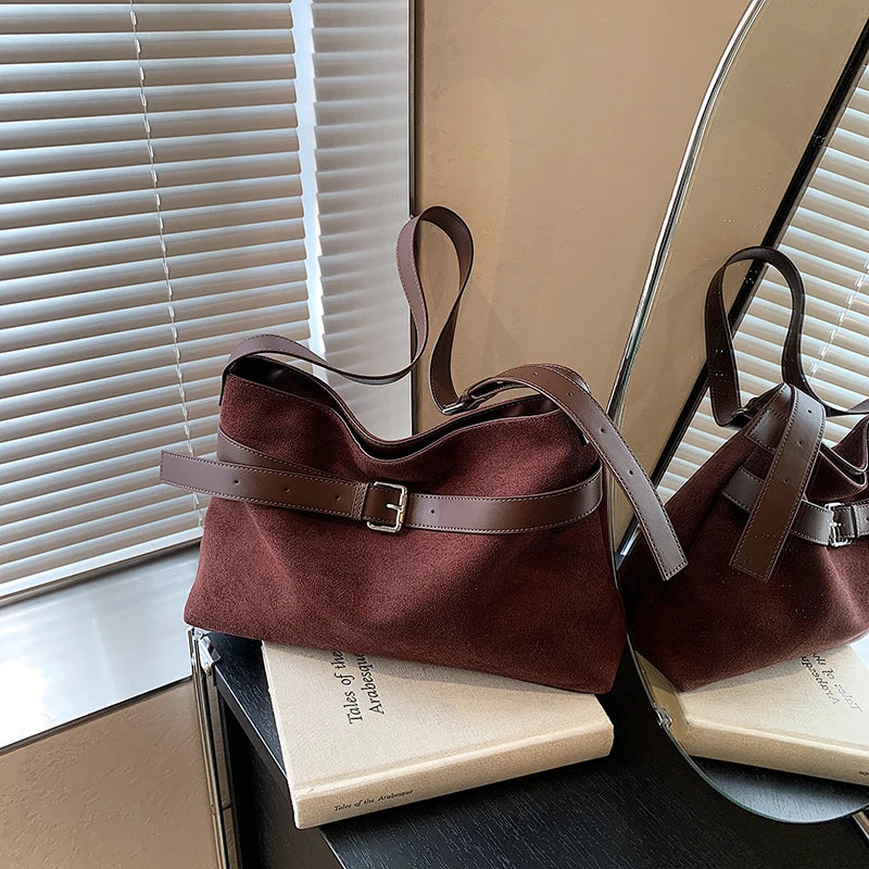 Women's Advanced Sense Large Capacity Bag, Simple Commuting Single Shoulder Handbag