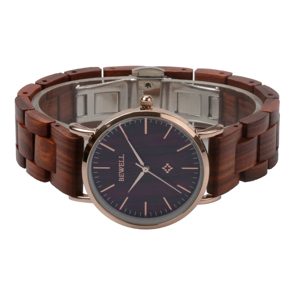 Wooden Watches for Men Women Slim Analog Quartz Minimalist Couple Wrist Watch
