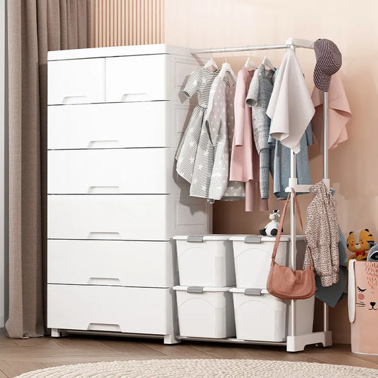 Baby wardrobe clothes rack household plastic storage cabinet drawer storage simple wardrobe