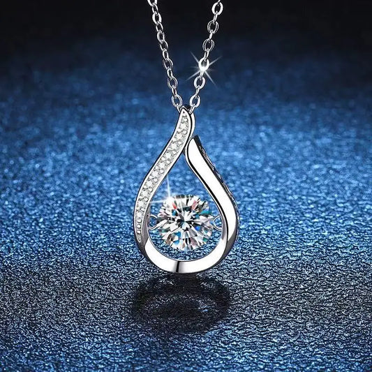 925 Sterling Silver Zircon Woman Necklace Shiny Charm Geometric Shape Pendant Choker Birthday Party Gift Exquisite Jewelry